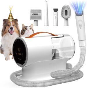 AIRROBO Dog Grooming Vacuum, Dog Grooming Kit,12000Pa Strong Pet Vacuum